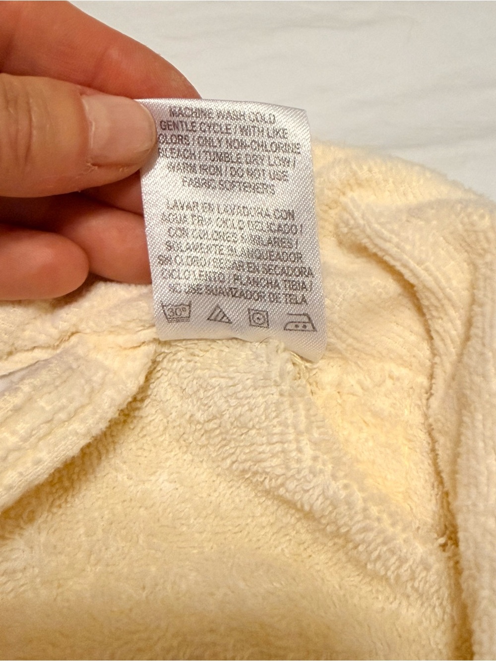 Secret Treasures Terry Bath Robe with Belt | Creamy Yellow - Picture 11 of 11